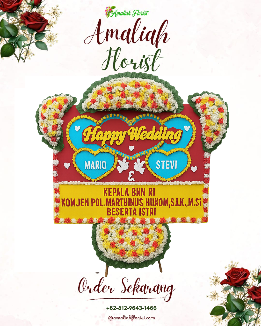Papan Bunga Pernikahan Kapas